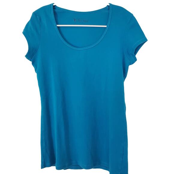 Victoria's Secret Slim Scoopneck Tee Deep Teal Size M - Picture 1 of 5